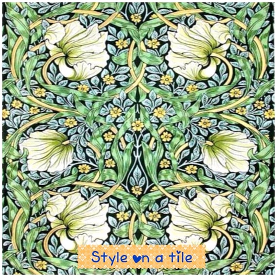 William Morris Green Daisy Tile 10 Tiles For Wall Or Fireplace