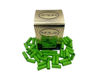 150 filtros verdes, filtros de papel preenrollados biodegradables, 7 mm
