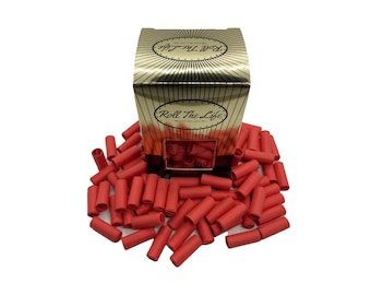 150 filtros preenrollados biodegradables rojos Roll The Life, filtros de 7 mm
