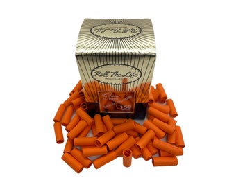 150 Orange Biodegradable Roll The Life Pre-Rolled Rolling Tips, Filter Tips, 7mm