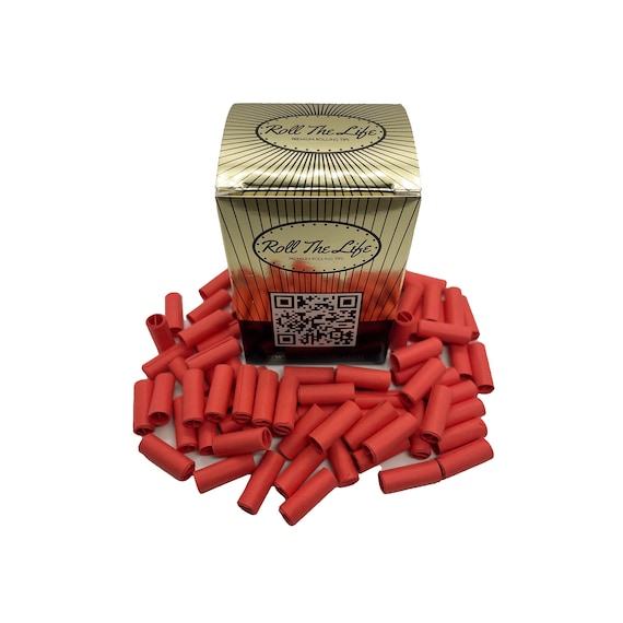 150pc Red Filter Tips, Pre-rolled Paper Filters, 7mm