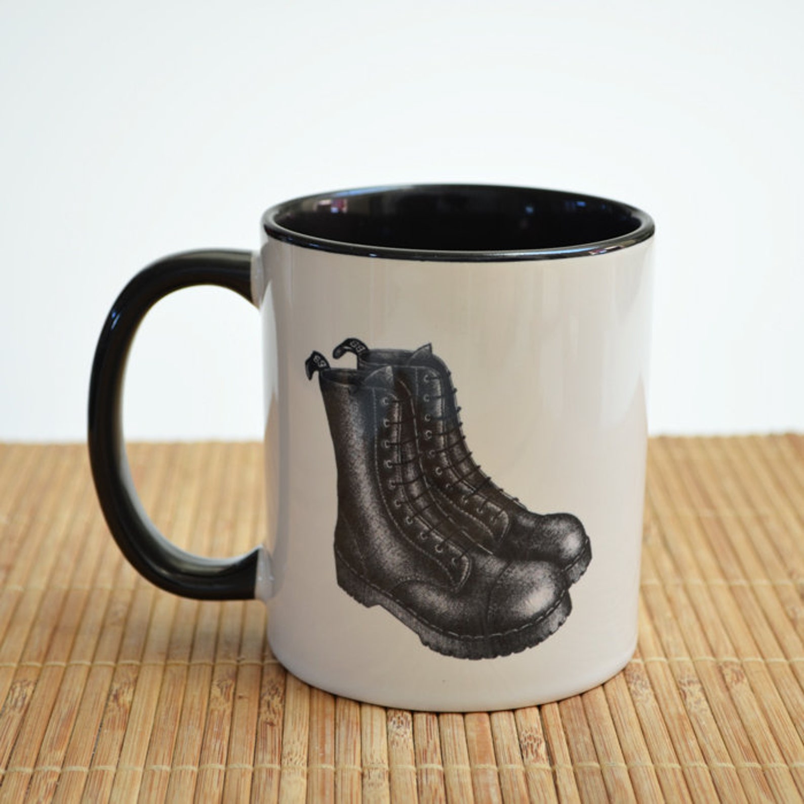 Black Boots Mug. Ceramic Mug With Big Black Boots. Emo Gift. Etsy