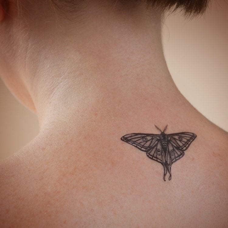 Luna Moth Temporary Tattoo Temporary Tattoo With Spanish Luna Etsy