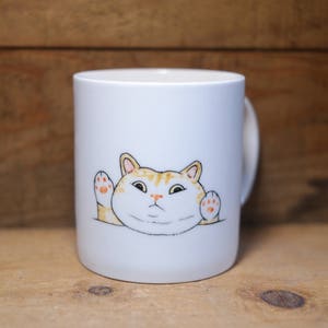 Hand painted animal mug cup - Cute mug cup -Cat mug cup 2