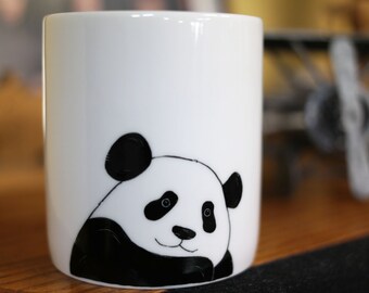 Taza de taza de animal pintada a mano - Taza linda - Taza de taza de oso panda 3
