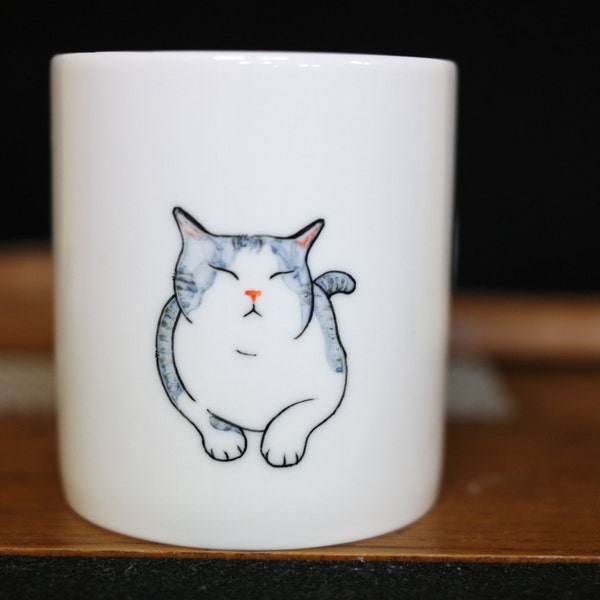 Hand painted animal mug cup - Cute  mug cup -Cat  mug cup 4