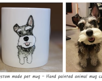 Custom  made pet mug - Hand painted animal mug cup - Personalized mug - Painting dog cat animal pet lover painting unique handmade gift idea