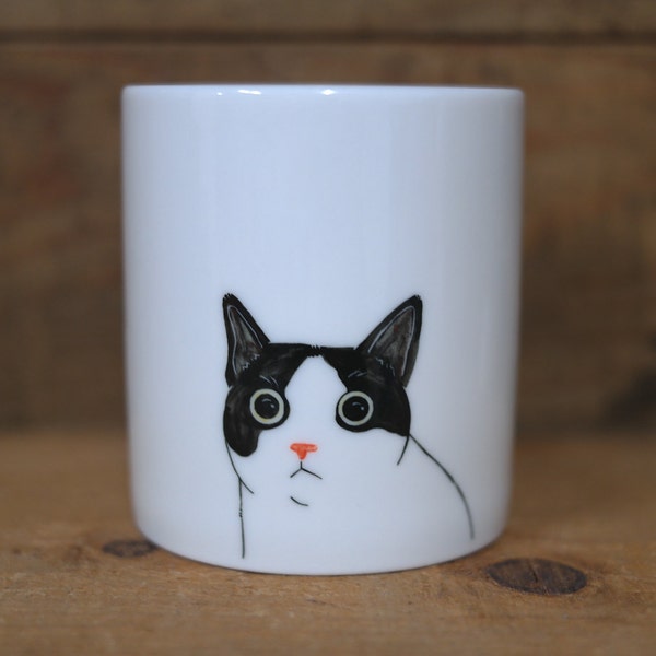 Hand painted animal mug cup - Cute  mug cup - Unique mug - Cat  mug cup