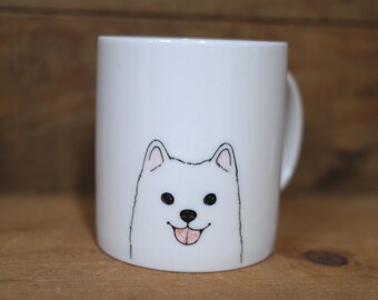 Hand painted animal mug cup - Cute mug cup - Pomeranian dog mug cup