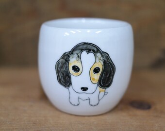 Hand painted animal cup - Cute cup -dog cup- unique cup -  Beagle dog small cup