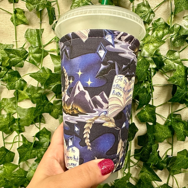 Velaris Cold Cup Sleeve, Night Court iced coffee cozy, ACOMAF Starbucks cup sleeve, gift for book lover, City of Starlight gift for friend