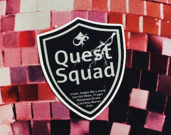 Silver Quest Squad sticker, Broccoli Onyx Storm sticker, Fourth Wing bookish sticker, Ridoc Gamlyn decal for water bottle, Romantasy