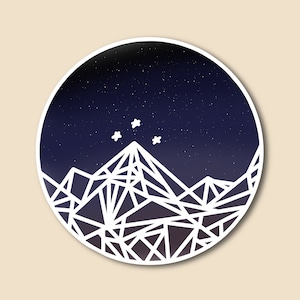 3&quot; Velaris Stars Sticker, ACOTAR mountains Sticker, Rhysand Bookish Sticker | Romantasy Sticker, ACOMAF Laptop Sticker, Water bottle Sticker