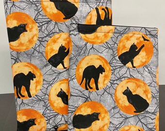 Halloween Cats Book Sleeve, Fall tablet sleeve, Ipad sleeve, Padded book cover, Book Cozy, Paperback, hardcover