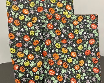 Pumpkin Glow in the Dark Book Sleeve, Fall tablet sleeve, Ipad sleeve, Halloween Padded book cover, Book Cozy, Paperback, hardcover
