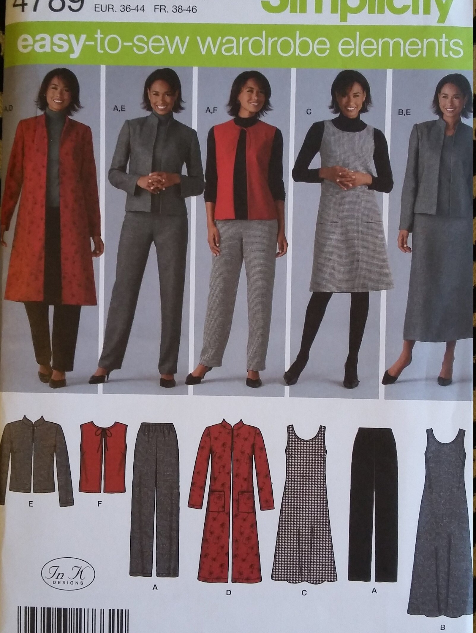 Simplicity 4789 Sewing Pattern, Misses Size 10-18, Coat, Jacket, Jumper ...