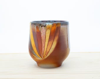 Soda Fired Carved Cup - 9oz