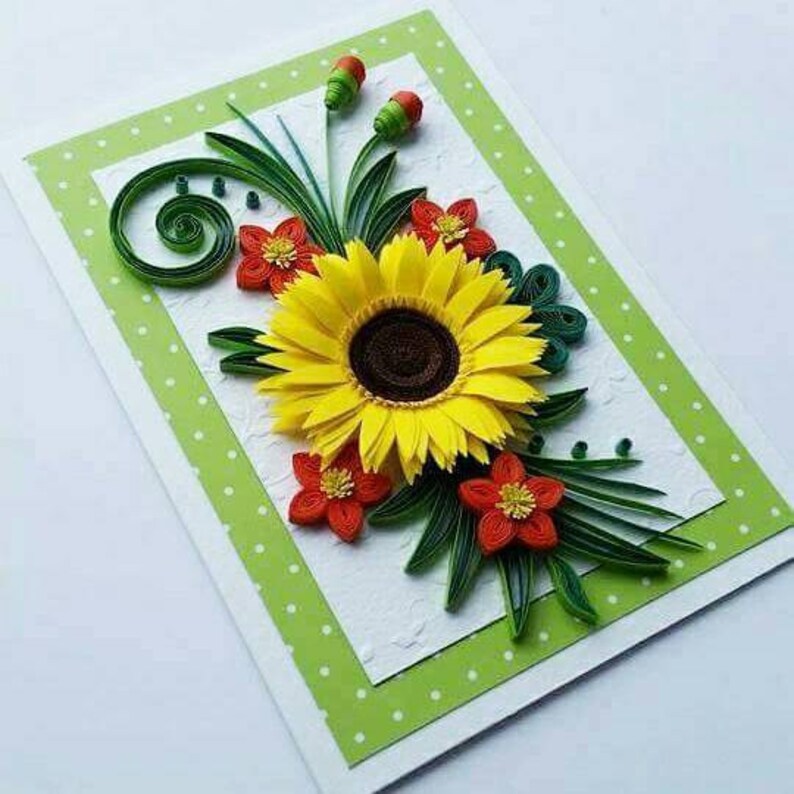 Mom Birthday Card Quilling Card Quilling Birthday Card with Sunflower Happy Birthday Card Mother/'s Day Card