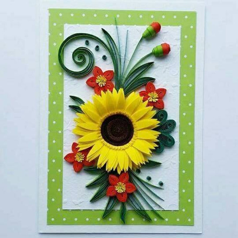 Mom Birthday Card Quilling Card Quilling Birthday Card with Sunflower Happy Birthday Card Mother/'s Day Card