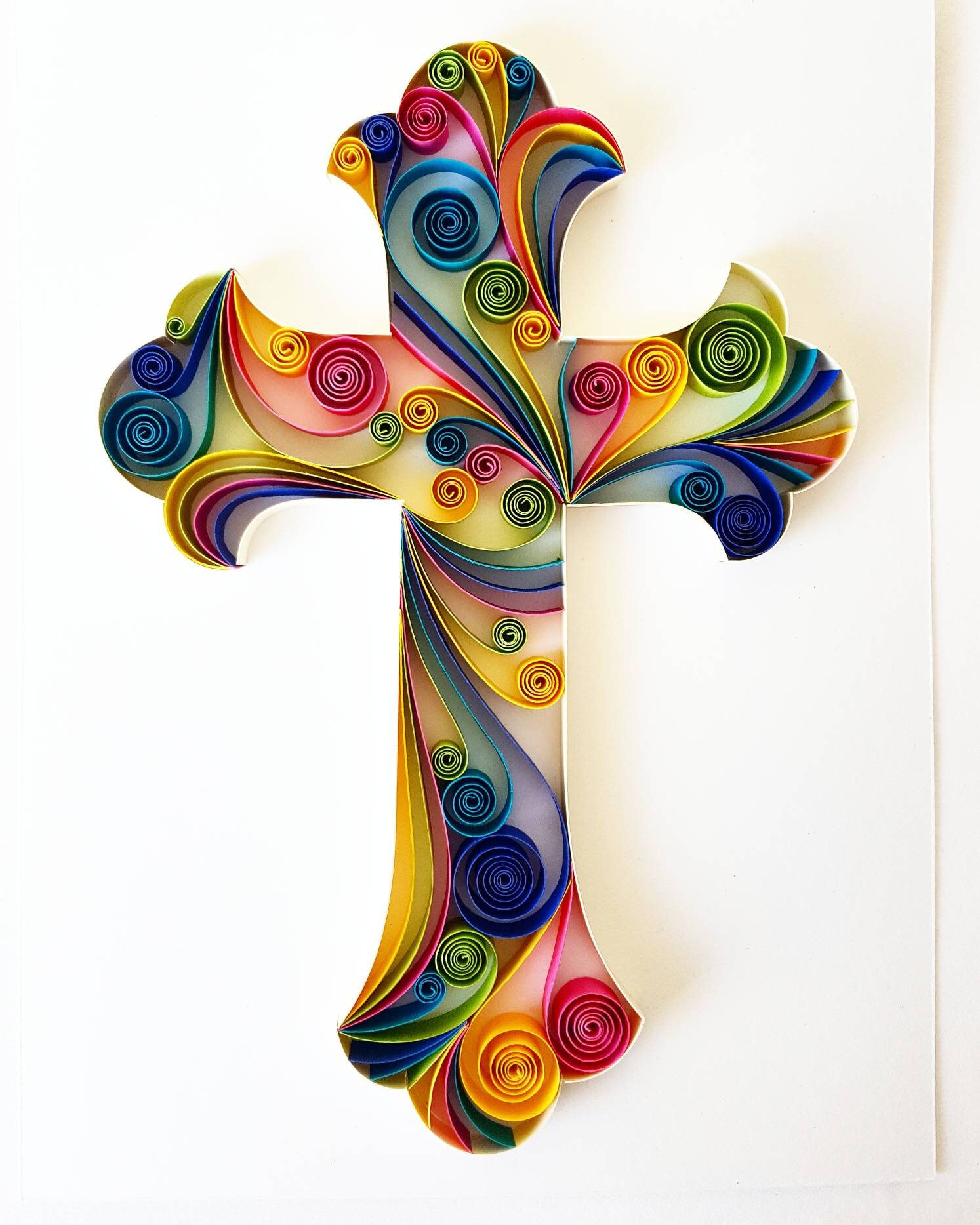 Quilled Paper Art Cross Handmade Artwork Etsy