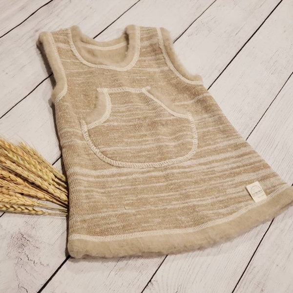 Organic Merino Wool Minimalist Baby Dress Tunic