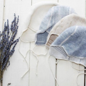 Organic Merino Wool Baby Bonnet: Unisex Newborn Cap