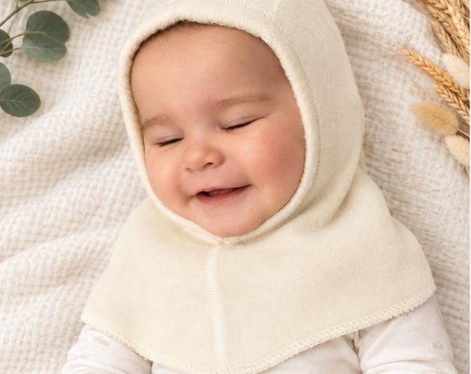 Organic Merino Wool Balaclava Hat: Kids Neck Cover