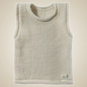 Organic Merino wool baby vest, Unisex thermal Organic Merino wool Vest, Minimalist overhead Vest,Baby Shower Gift