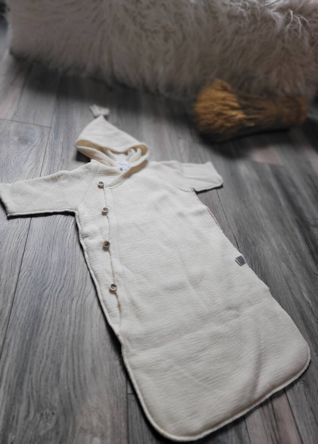 Organic Merino Wool Baby Sleeping Bag/ Coverall/ Blanket With Hood