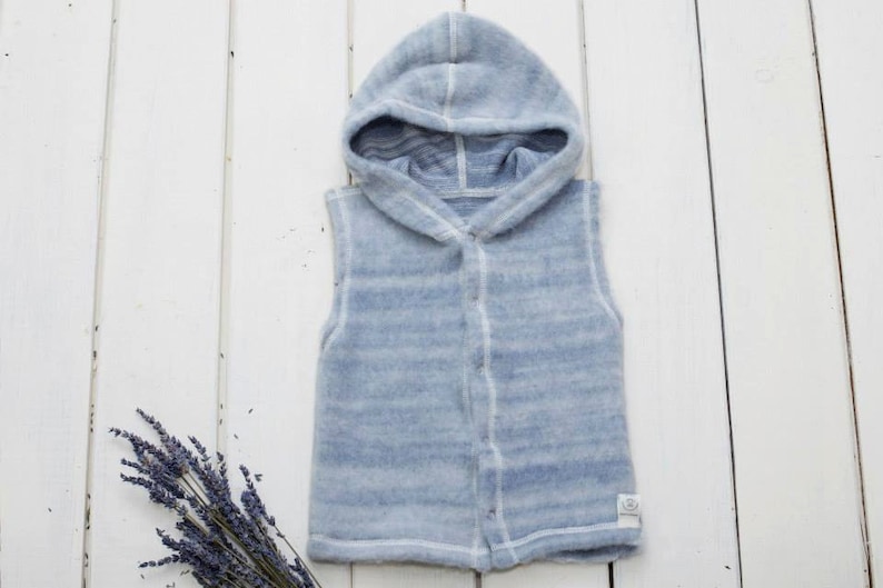 Organic Merino Wool Baby Vest With Hood Etsy