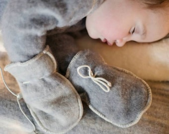 Biologische babywanten van merinowol: uniseks cadeau voor pasgeborene
