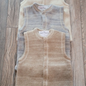 Organic Merino Wool Baby Vest: Unisex Button-Down Shower Gift