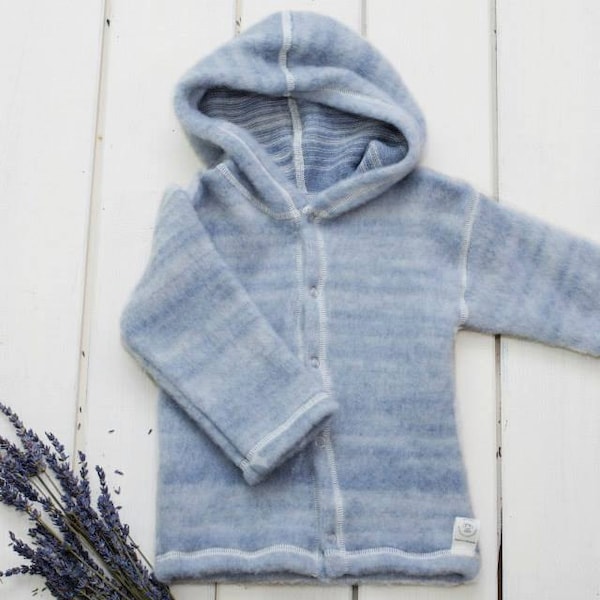 Sweat à capuche en laine mérinos biologique, pull minimal pour bébé avec capuche, haut unisexe en laine mérinos pour enfants avec capuche, cadeau de baby shower, pull confortable pour enfants