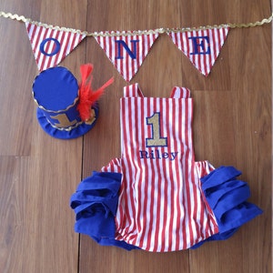 Circus Carnival Ringleader First Birthday Cake Smash Outfit for Baby Girl
