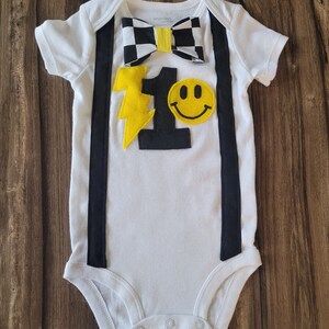 One Happy Dude One Cool Dude One Rocks l First Birthday Cake Smash Outfit for Baby Boy image 2