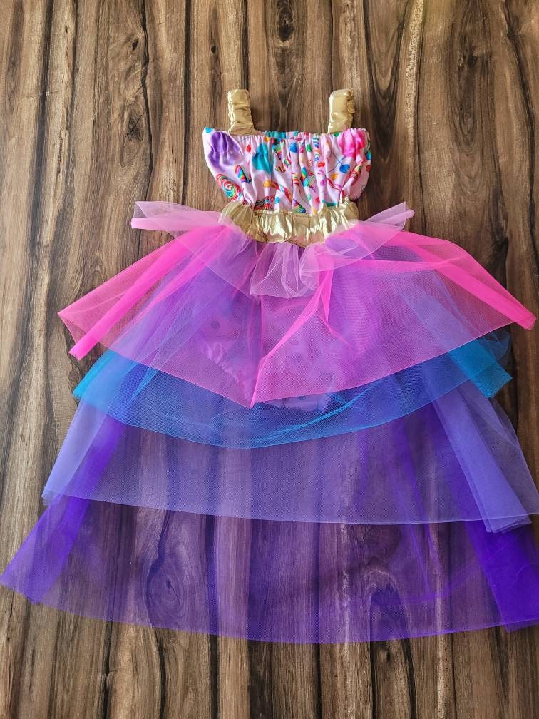 Sweet One Candyland Rainbow First Birthday Cake Smash Outfit