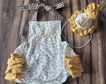 Beeday First Birthday Cake Smash Outfit for Baby Girl