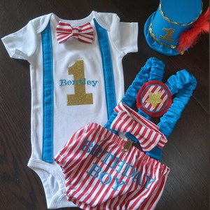 Circus Ring First Birthday Outfit for Baby Boy