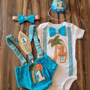 The Big One | Surf First Birthday | Ocean Beach Birthday l First Wave Birthday Cake Smash Outfit for Baby Boy