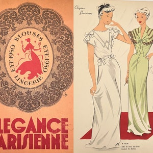 French Fashion Catalog:&quot;Elegance Parisienne&quot; Blouses and Lingerie Made to Order 1950