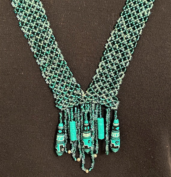 Vintage 35" Seed Bead Necklace: Handmade