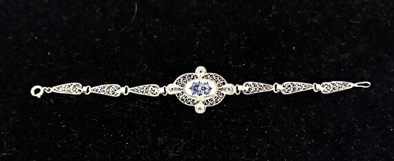 Vintage "Delft"Bracelet: Silver and Ceramic - image 2