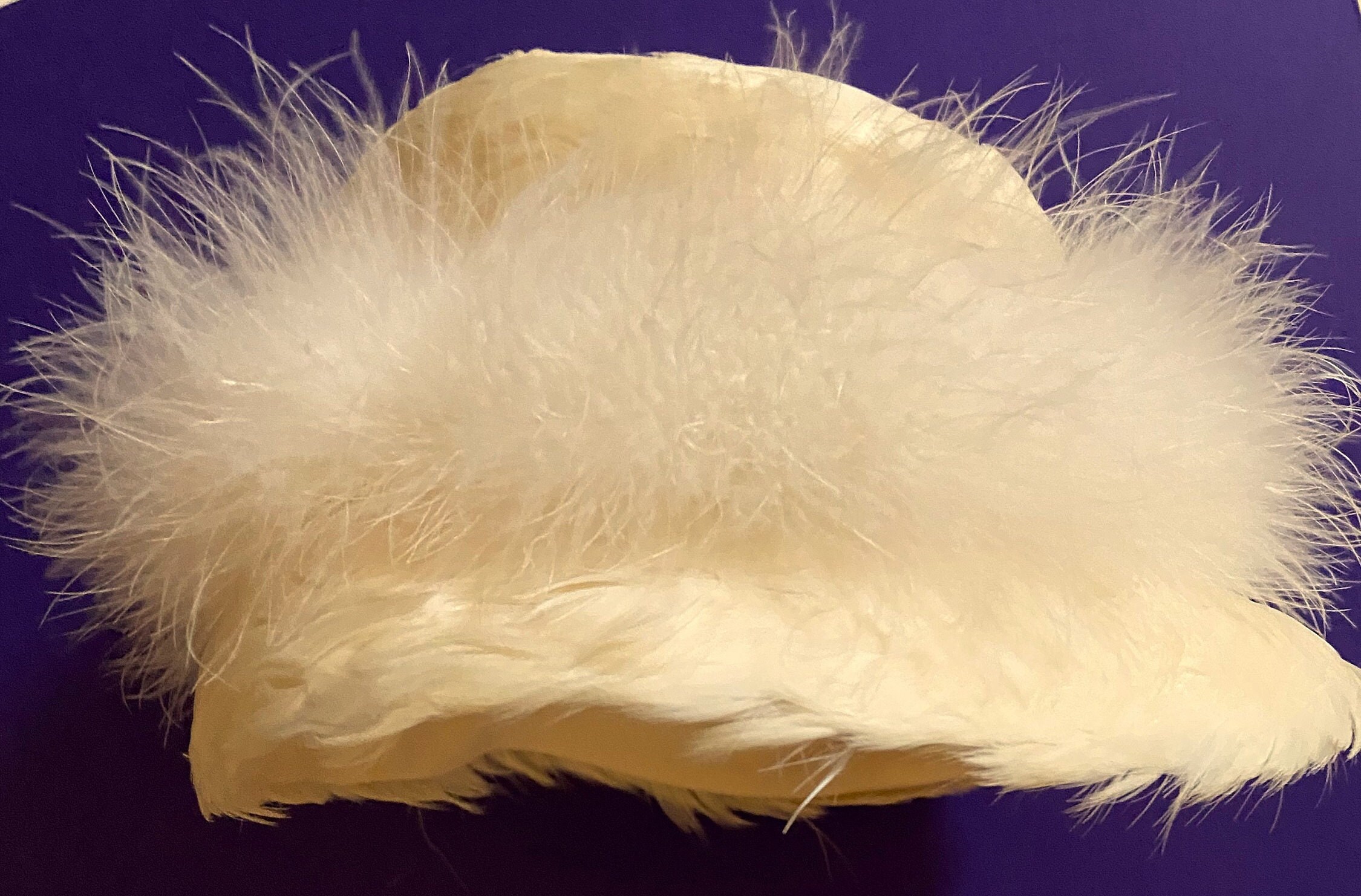 Vintage vibe white feather hat Vintage 1950s 1960s Feather Hat in White and Black by Evelyn  main image 3