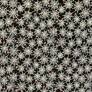 Vintage Halloween Spider Web Fabric: 2.50 Yards