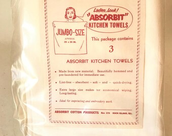 Kitchen Towels: 3 New Old Stock Jumbo Size