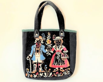 Vintage Needlepoint Purse/Bag: Bavarian Costumed Couple
