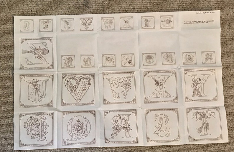 Fancy Alphabet Patches Vintage Better Homes and Gardens Craft Kit 1981