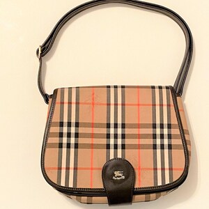 Authentic Vintage BURBERRY Haymarket Check Shoulder Bag Preowned