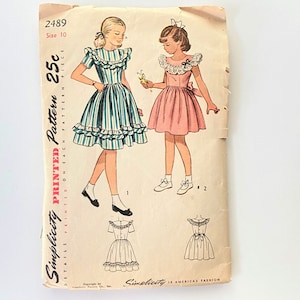 Girl&#39;s Dress Pattern Simplicity 2489 Size 10