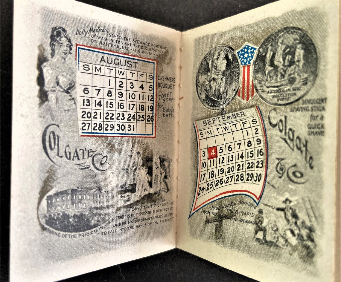 1899 Patriot's Calendar by Colgate & Co. Etsy